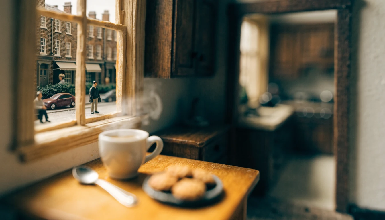 Plate of cookies with tea on a UK kitchen table