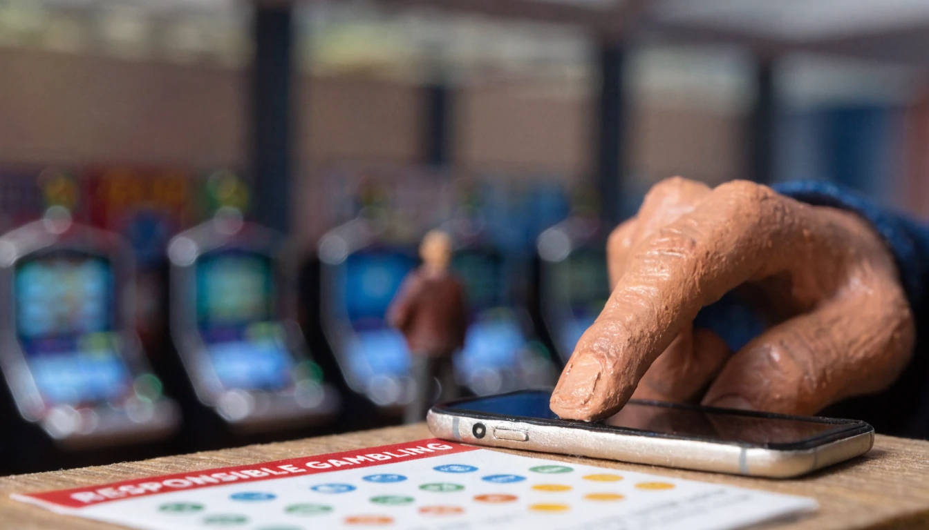Hand adjusting deposit limits on smartphone